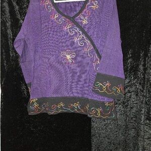 Purple Embroidered Sweater